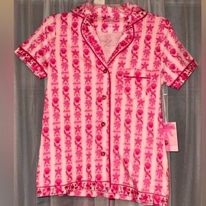Pink Palm Puff Pajama Top!!